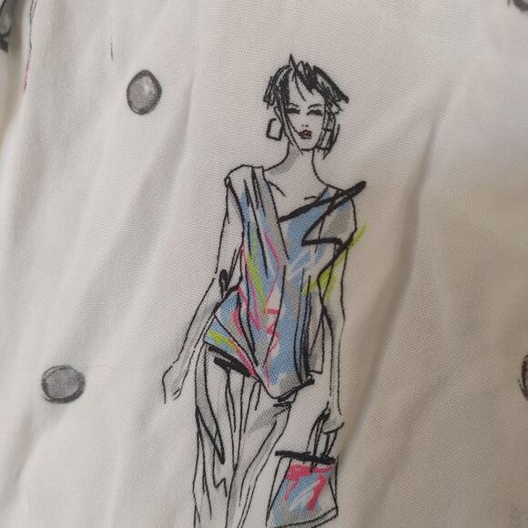 Dolcezza Size Small S Fashion Woman Button Up 3/4 Sleeve Top Soft Viscose - Picture 6 of 10